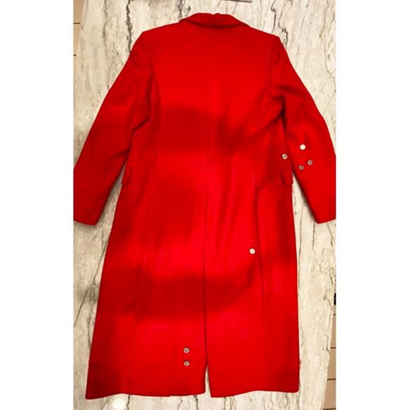 Louis Dell'Olio: 100% Italian Cashmere Long Red Coat. Size 8-10, Vintage. - Picture 10 of 16